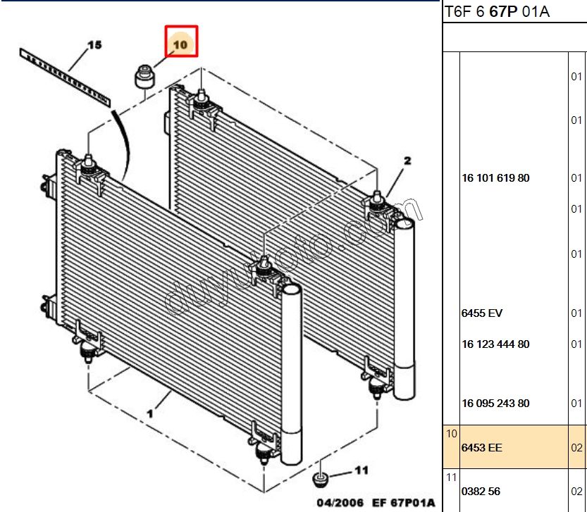 Klima Radyatörü üst Lastik Takozu P307 C41