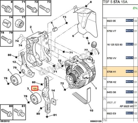 Alternatör Kayış Gergi Ayağı EM 1.6İ 16V Benzinli
