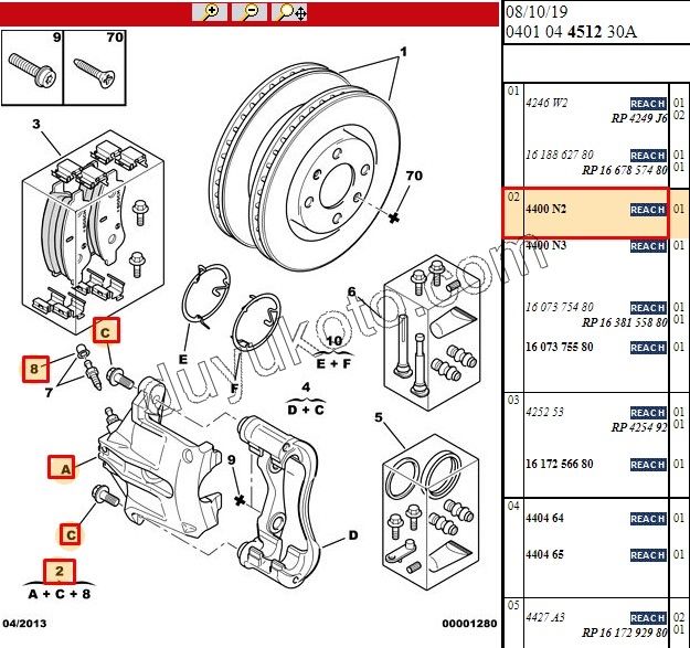 Fren Kaliperi Ön Sol C4 P307