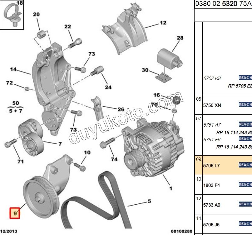 GERGI KASNAK ALTERNATOR EXP3 DW10UTED4