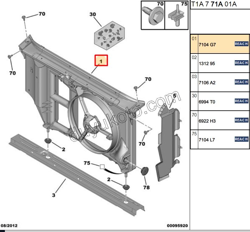 Fan Motoru Davlumbazı ( Ön Panel) P206 Klimasız (ON PANEL)