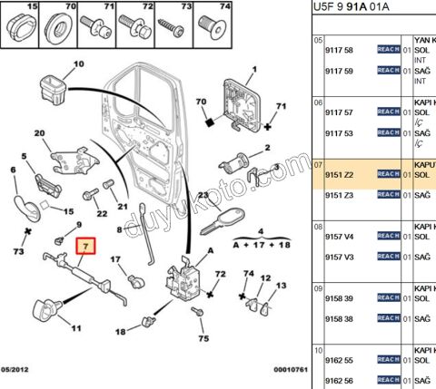 TEL KAPI KILIT ACMA ON IC L BXR2 DCT2