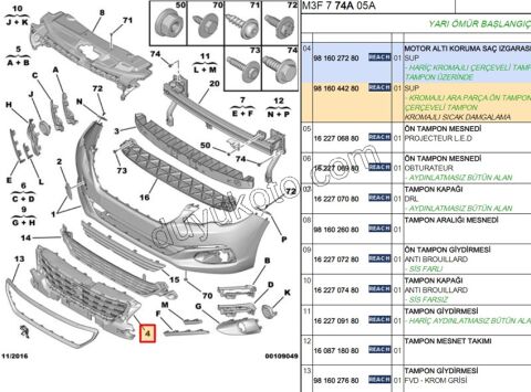 PANJUR ON P301MQ ALURE KROM CERCEVE+