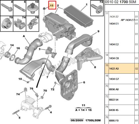 LASTIK TAKOZ HAVA FILTRE KAZAN 1.6HDİ Euro4