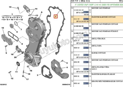 Yağ Pompa Contası   1.3HDI EURO5