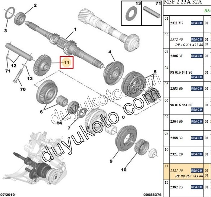 DISLI GERI VITES BURCLU BE4 ENO