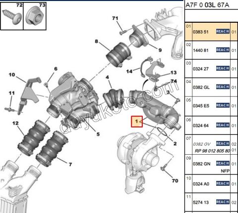 Turbo Hava Borusu 1.6HDİ Euro4 P207