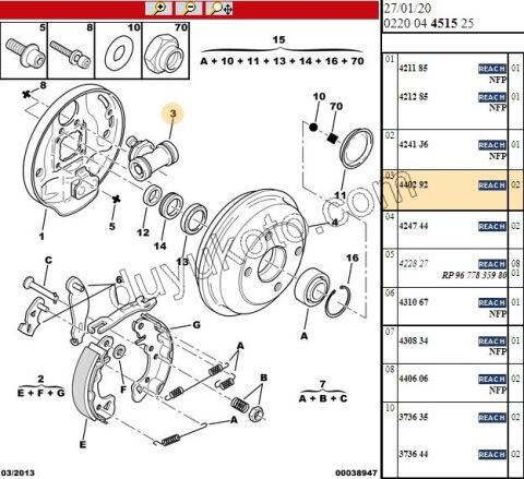 Arka Teker Fren Silindiri P106 P206 19MM