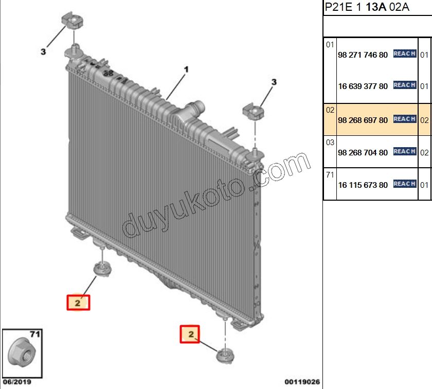 Radyatör Alt Bağlantı Ayağı P2082 P20082