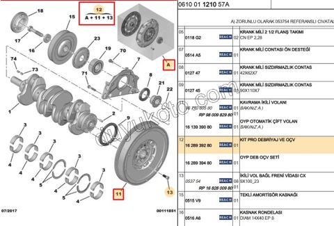 Volantlı Debriyaj Seti KİT 2.0HDİ 16V 163HP
