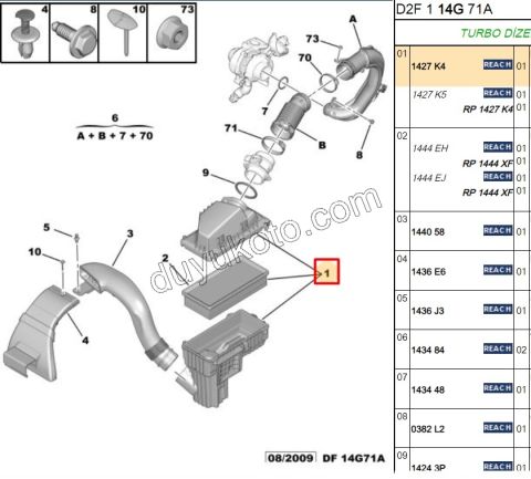Peugeot 407 Citroen C5 Hava Filtresi Kazanı 2.0HDİ 16V 136HP FILTRE