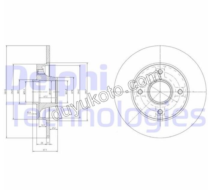 Fren Diski Arka Poryalı Rulmanlı ABS'li P3071 C41