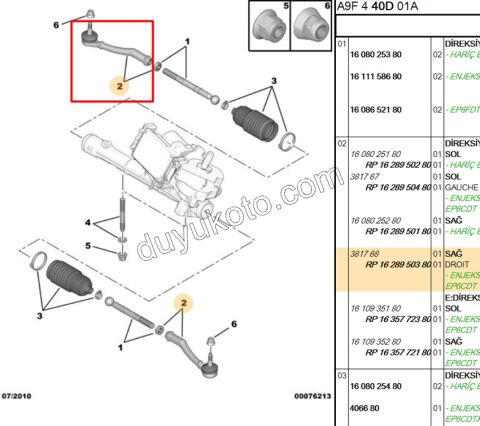Rot Başı Sağ P207 P20081 P301 P2081