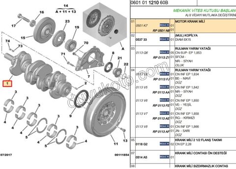 Krank Mili DW10 8V 2.0HDİ 16V 136HP DW10FU