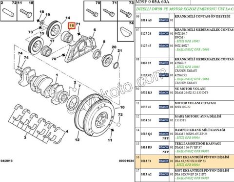 Krank Dişlisi Uzun 1.9D, 1998/2003 21 DIS