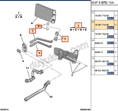 BORU KALORFIFER TK 2LI P301 DV6 EB EC5 KELEPCE+ ORING+