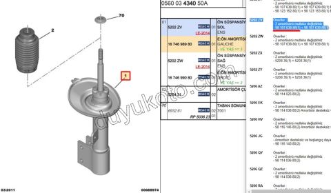 Ön Sol Amortisör PRT3 C4PC1