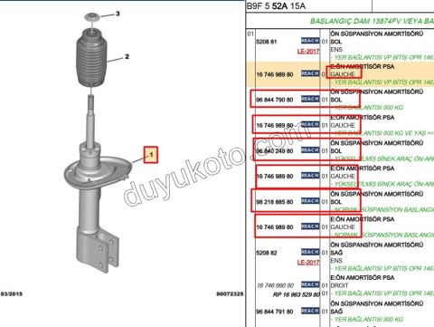 Ön Sol Amortisör PRT3 C4PC1