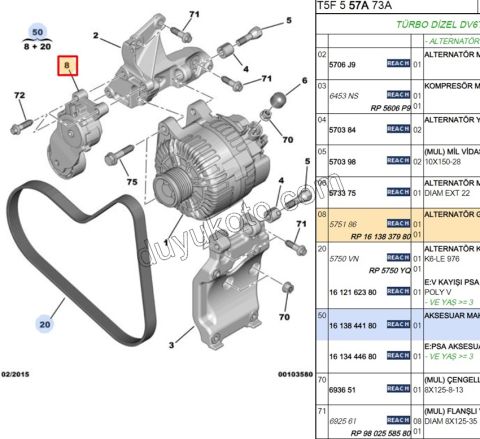 KUTUK RULMAN ALTER 1.4HDİ/1.6HDİ Euro4
