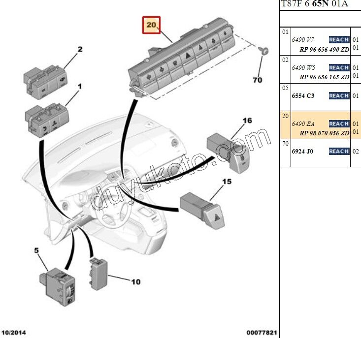 Dörtlü Flaşör Anahtarı Takım P5081 P50081
