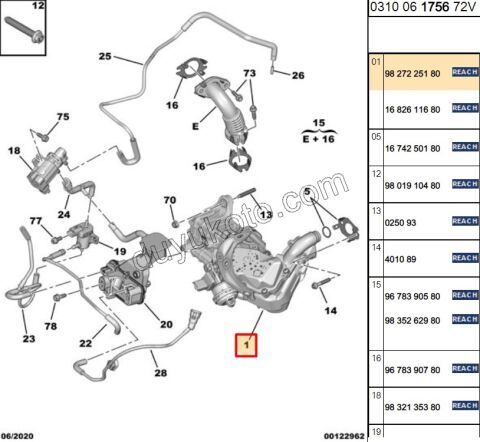 EGR KOMPLE YM BXR3MQ DW12RU