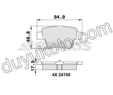 Fren Balatası Arka Tk P207 P3072