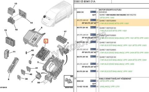 Motor İçi Sigorta Kutusu BSM 1.6HDİ Euro4 P307 P308 PRT3 EXP3