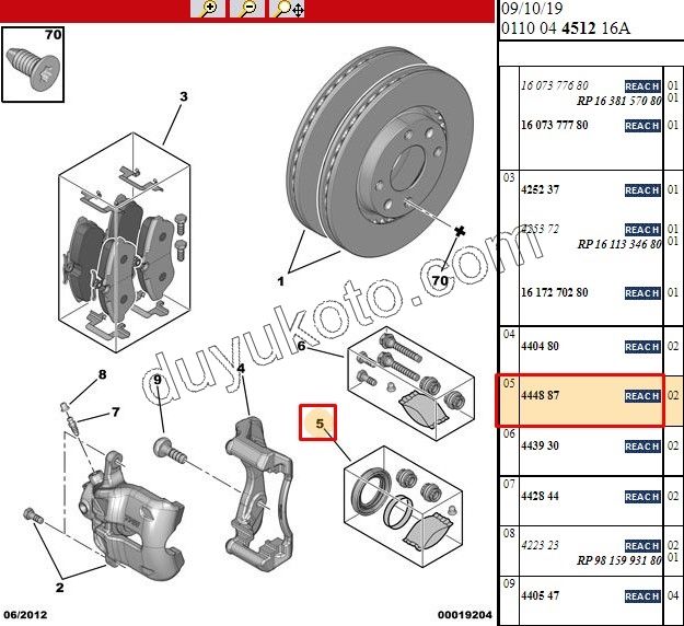 Kaliper Tamir Tk Ön C31 1.4HDİ 16V Euro4
